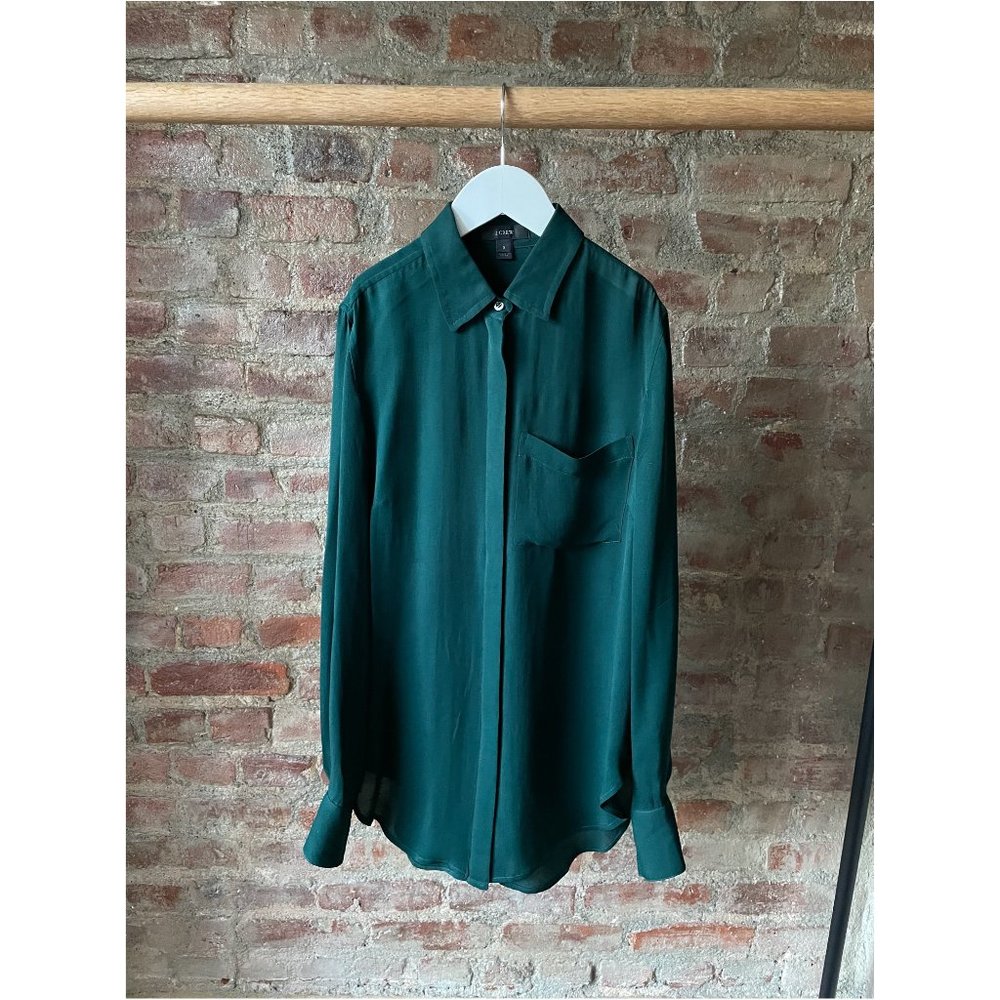 J Crew Silk Button Down Shirt